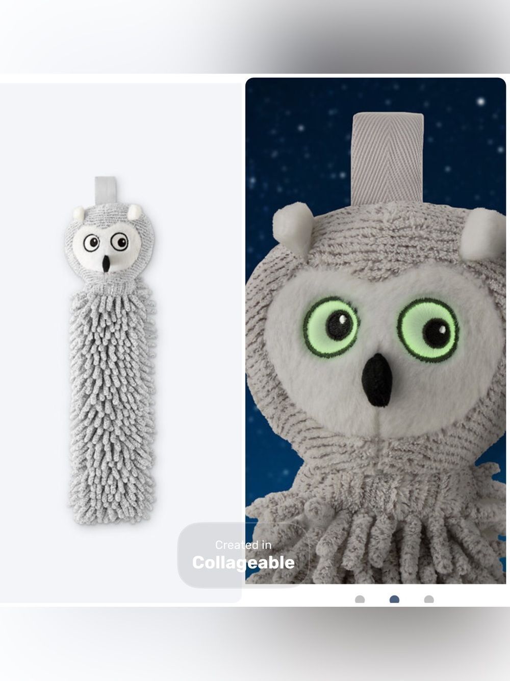 Norwex Chenille Owl Pet to Dry Hand Towel NWT